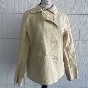 Eileen Fisher Designer Yellow Double Breasted Cotton Jacket - Women’s Small (UU)